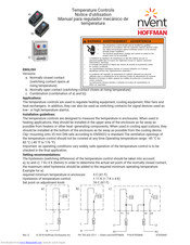 nVent Hoffman Temperature Control Switch Instruction Manual