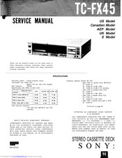 Sony TC-FX45 Service Manual