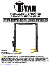 Titan Lifts HD2P-9KCL Installation, Operation & Maintenance Manual