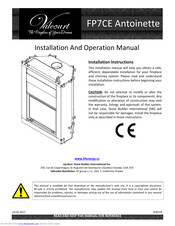 Valcourt Antoinette User's Installation And Operation Manual