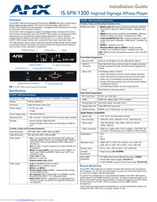 AMX IS-SPX-1300 Installation Manual