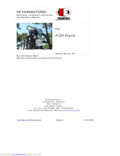 HE PARAMOTORES R 220 Installation And Operator's Manual