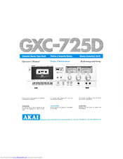 Akai GXC-725D User's And Operator's Manual