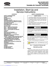 Carrier 45K Installation, Start-Up And Service Instructions Manual