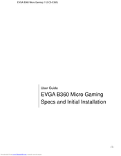 EVGA B360 Micro Gaming User Manual