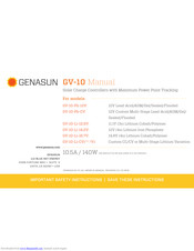 Genasun GV-10-Pb-CV Manual