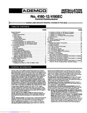 ADEMCO 4180-12 Installation Instructions Manual