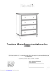 Kolcraft Transitional 4 Drawer Dresser Assembly Instructions Manual
