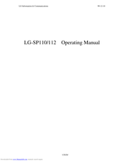 LG SP112 Operating Manual