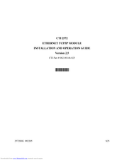 CTI 2572 Installation And Operation Manual