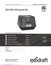 exodraft GSV 315 Installation And Operation Manual