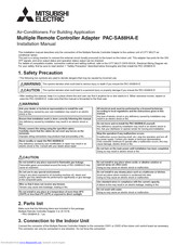 Mitsubishi Electric PAC-SA88HA-E User & Installation Manual
