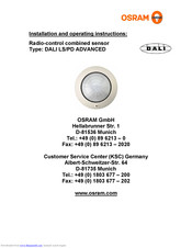 Osram DALI LS/PD ADVANCED Installation And Operating Instructions Manual