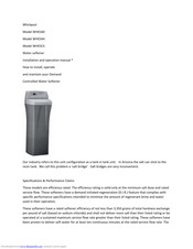 Whirlpool WHES44 Installation And Operation Manual