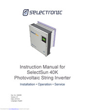 Selectronic SelectSun 40K Nstruction Manual