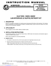 KEPCO KLN 1500W Instruction Manual