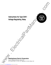 Westinghouse CVR-1 Instructions Manual