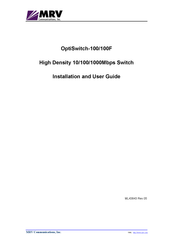 MRV Communications OptiSwitch-100 Installation And User Manual