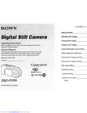 Sony DSC-P7 - Cyber-shot Digital Still Camera Operating Instructions Manual