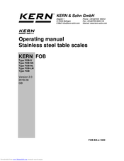 KERN FOB 10K-3NL Operating Manual