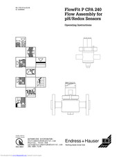 Endress+Hauser FlowFit P CPA 240 Operating Instructions Manual