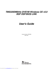 Texas Instruments TMS320DM644 Series User Manual
