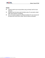 One-Tool BT300 Manual