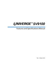 NEC Univerge SV9100 Features And Specifications