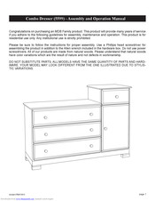MDB Family Combo Dresser Assembly And Operation Manual
