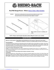 Rhino-Rack RLCP05 Installation Manual