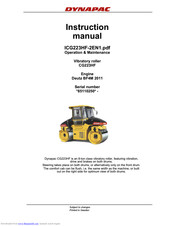 Dynapac CG223HF Instruction Manual