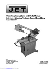 Jet HBS-56MVS Operating Instructions And Parts Manual