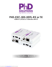 PhD Solutions PHD-EXC-505-HDTL-RX Operation Manual
