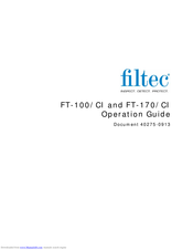 Filtec FT-100 Operation Manual