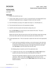 Dickson KT6P2 Quick Start Manuals