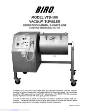 BIRO VTS-100 Operations Manual & Parts List
