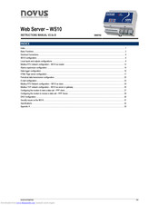 Novus WS10 Instruction Manual