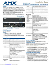 AMX MXA-MPL Installation Manual