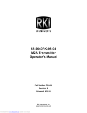 Rki Instruments 65-2640RK-05-04 Operator's Manual