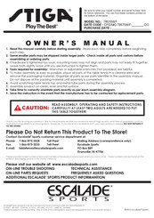 Stiga T8570F Owner's Manual