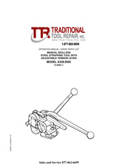 Traditional Tool Repair, Inc. A338.0002 Operation Manual & Spare Parts List