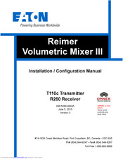 Eaton Reimer Volumetric Mixer III Instalation And Configuration Manual