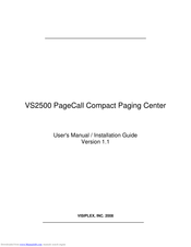 visiplex VS2500 PageCall User Manual & Installation Manual