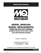 MULTIQUIP WRS5200 Operation Manual