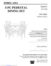 Dorel Asia 5-PC PEDESTAL DINING SET Instruction Booklet
