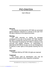 Icp Das Usa PIO-D56 User Manual