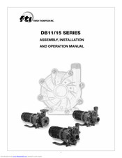 Finish Thompson DB11 series Assembly, Installation And Operation Manual