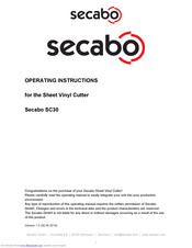 Secabo SC30 Operating Instructions Manual