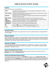 TSI Instruments HM675 Quick Start Manuals