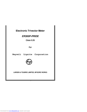 LARSEN & TOUBRO LIMITED, MYSORE WORKS ER300P-PRIDE Manual